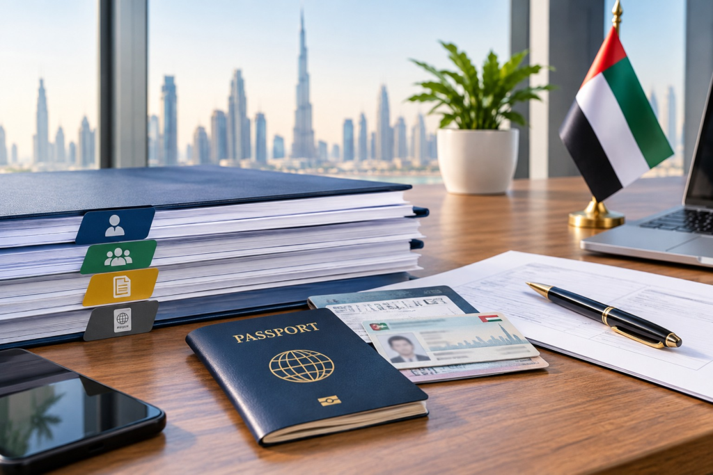 Dubai Business Documents on Desk